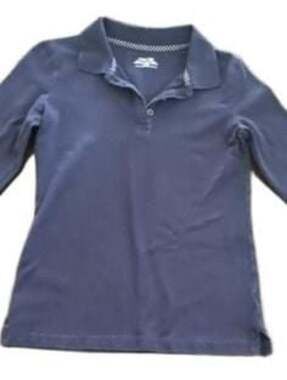Cherokee Ultimate School Uniforms Long Sleeve Navy Blue Polo Size M